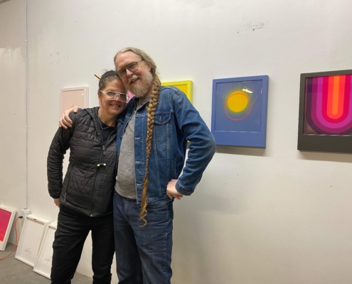 Letitia Quesenberry with local artist, Matthew Bradley.