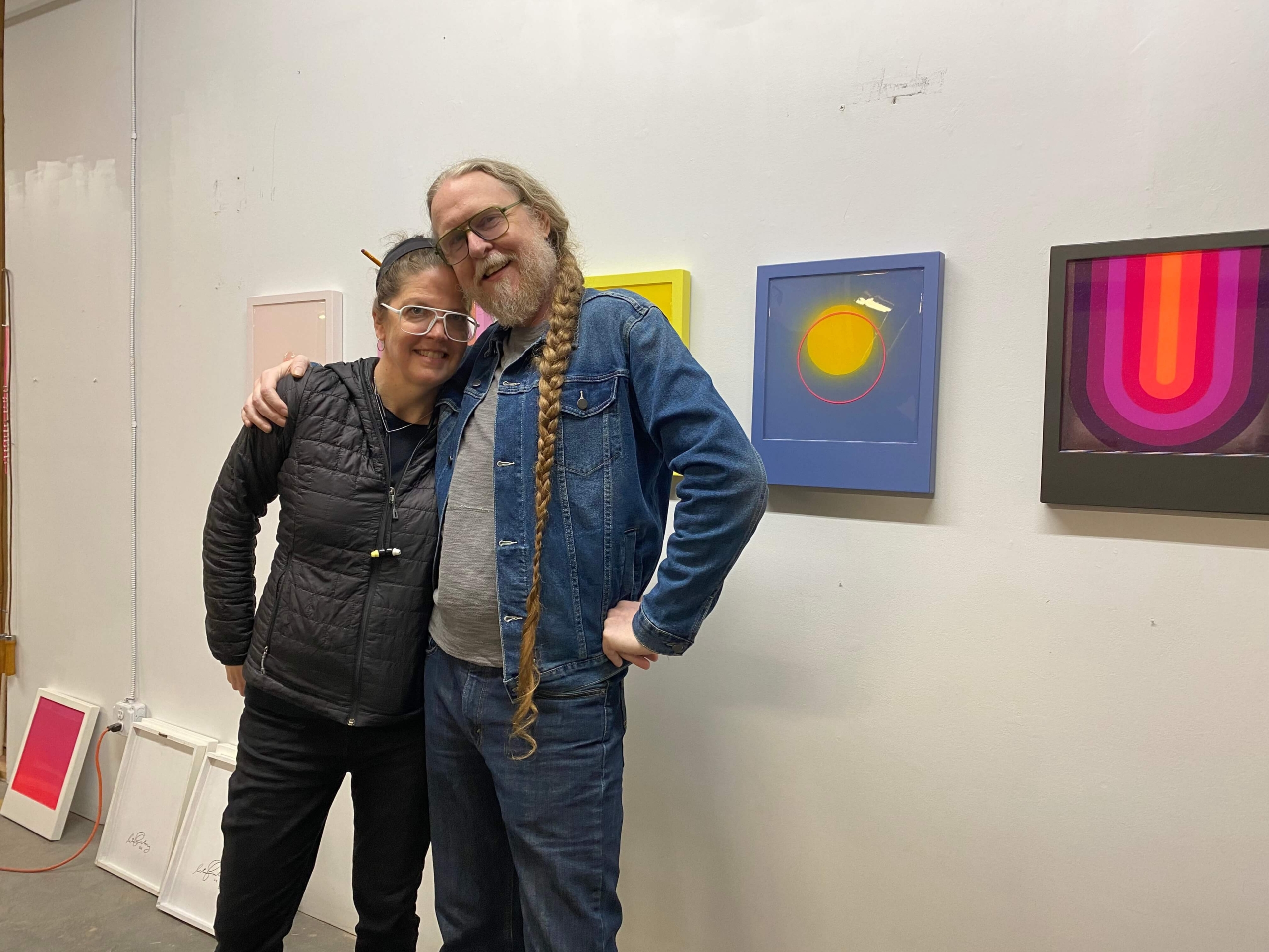 Letitia Quesenberry with local artist, Matthew Bradley.